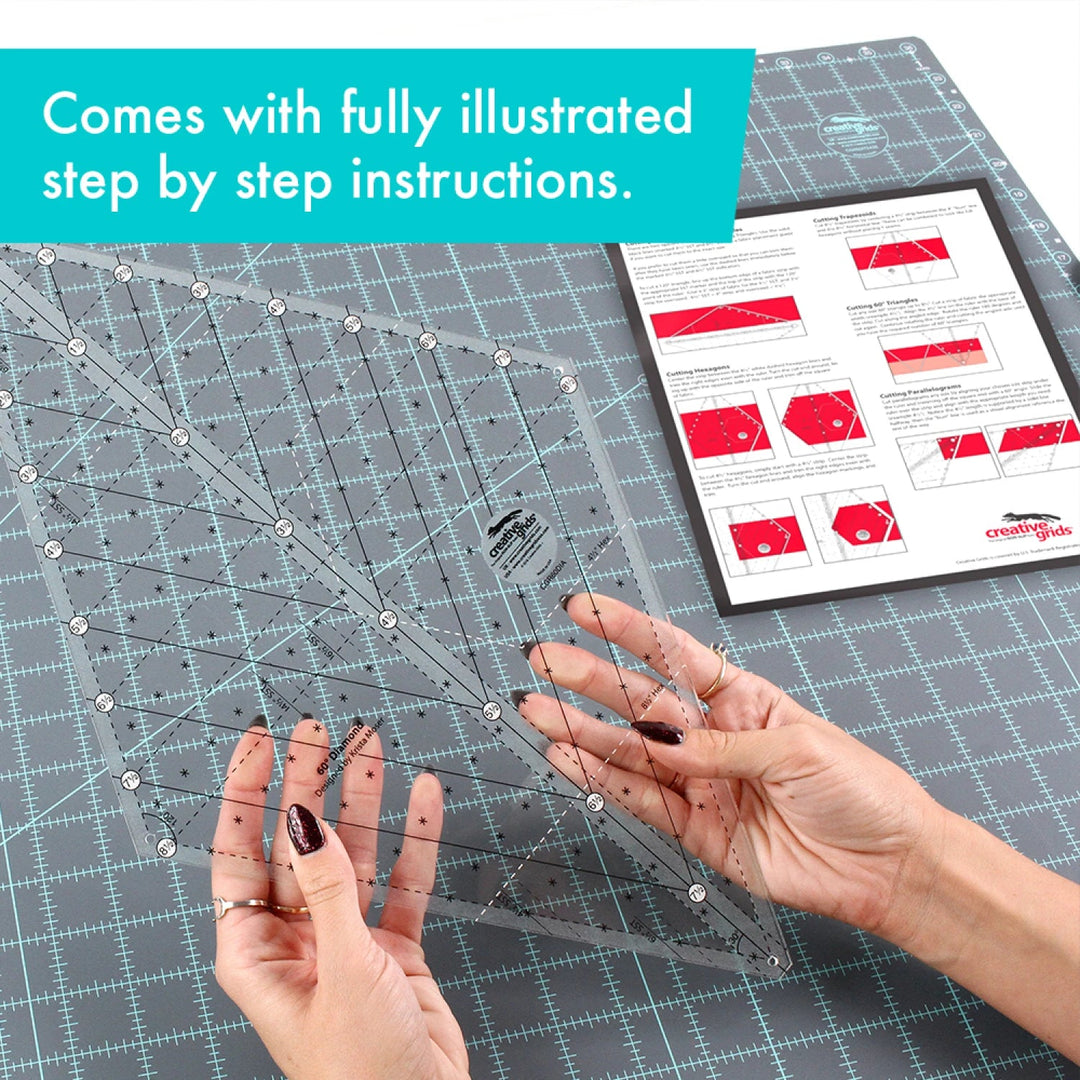 Creative Grids Quilt Ruler 60 Degree Diamond (CGR60DIA) - Maple Leaf Quilting Company Ltd.