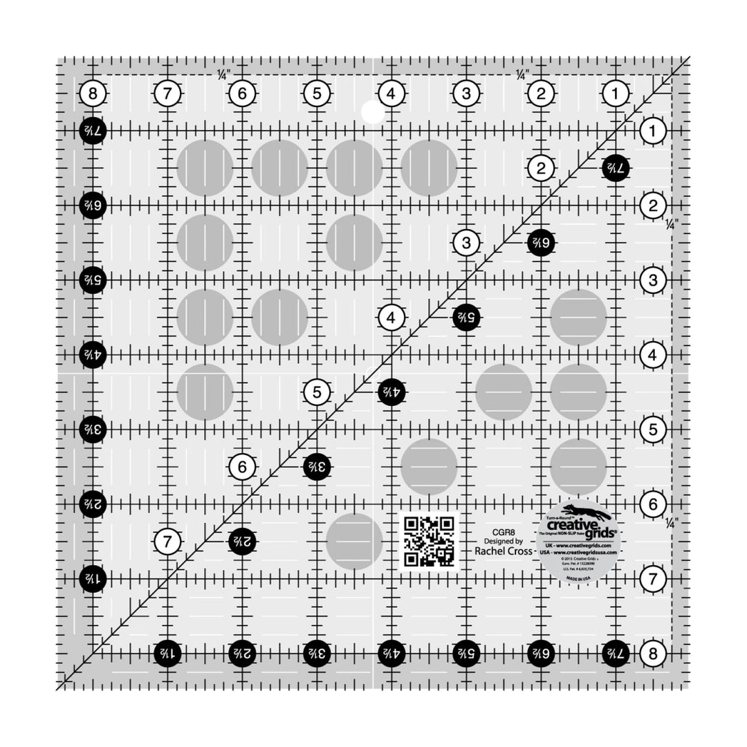 Creative Grids Quilt Ruler 8 - 1/2" Square (CGR8) - Maple Leaf Quilting Company Ltd.