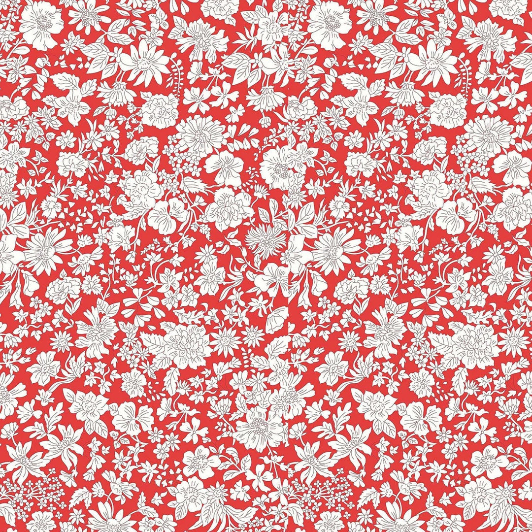 Crimson - London Bouquet by Liberty Fabrics Collection - Emily Blossom | 108" Cotton (0166W7408A) – Sold in UNITS of ¼ metre - Maple Leaf Quilting Company Ltd.
