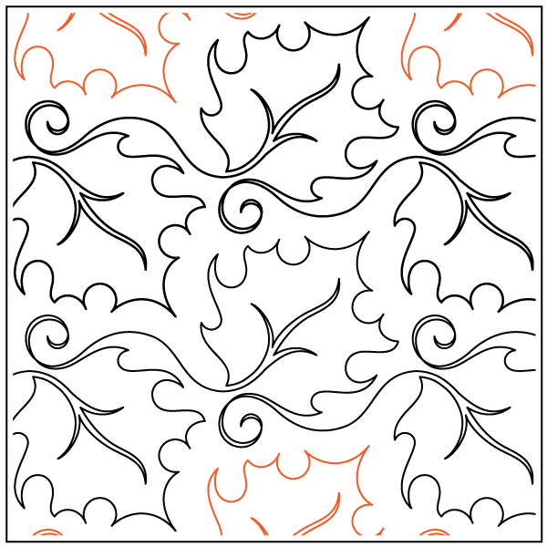 Curly Maple – 8” Paper Pantograph - Maple Leaf Quilting Company Ltd.