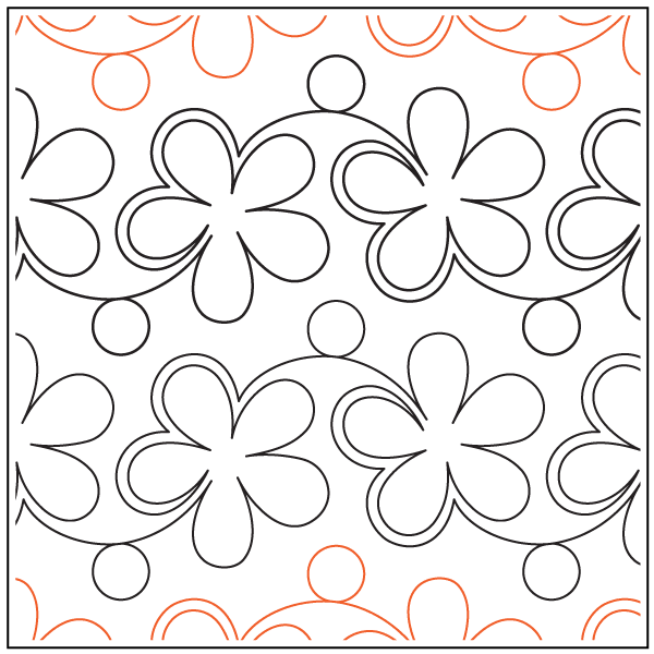 Daisies and Dots – 5.25” Paper Pantograph - Maple Leaf Quilting Company Ltd.