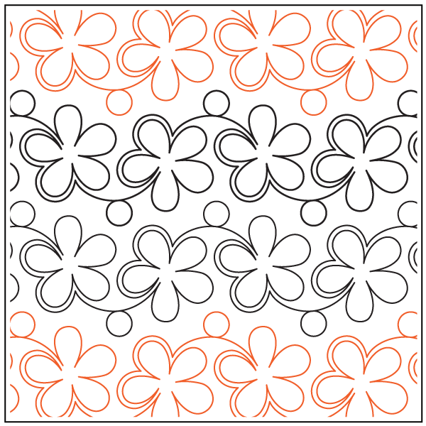 Daisies and Dots – 5.25” Paper Pantograph - Maple Leaf Quilting Company Ltd.