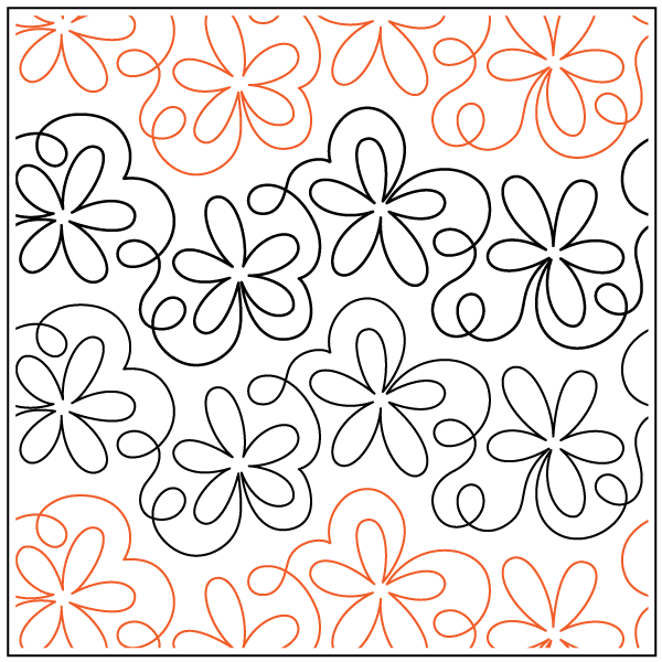 Daisy Bounce – 7” Paper Pantograph - Maple Leaf Quilting Company Ltd.