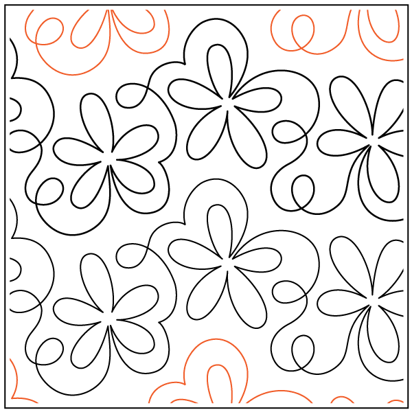 Daisy Bounce – 7” Paper Pantograph - Maple Leaf Quilting Company Ltd.