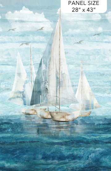 Dark Blue - Smooth Sailing - 28" x 43" Panel (DP28915-46) - Maple Leaf Quilting Company Ltd.