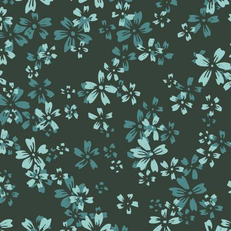 Dark Forest Wildflower Eventide 108” Organic Cotton (227885 - X) - Sold in UNITS of 1/4 metre - Maple Leaf Quilting Company Ltd.