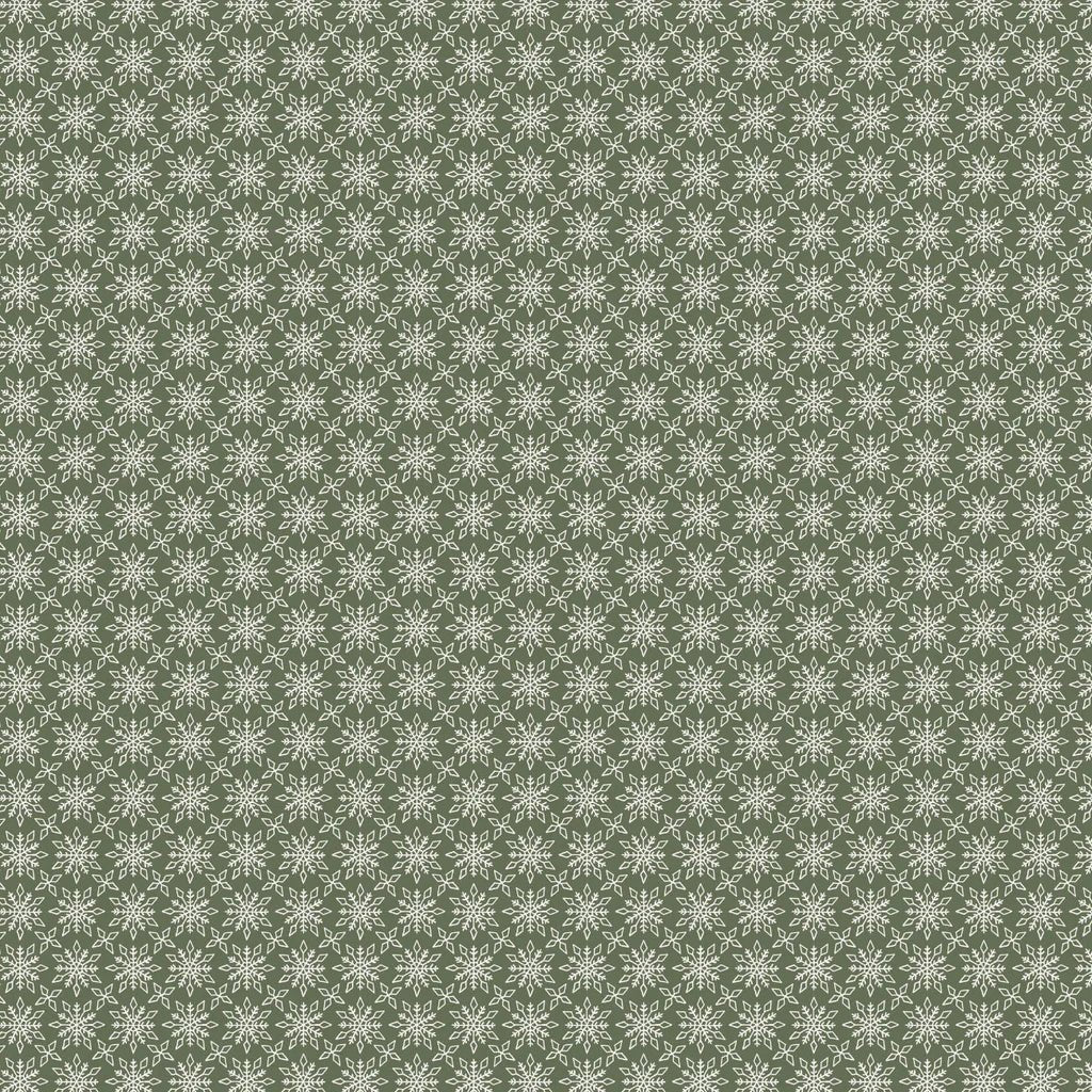 Dark Green - Detailed Snowflakes 44" Wide Cotton (66250405-04) 🇨🇦 - Maple Leaf Quilting Company Ltd.