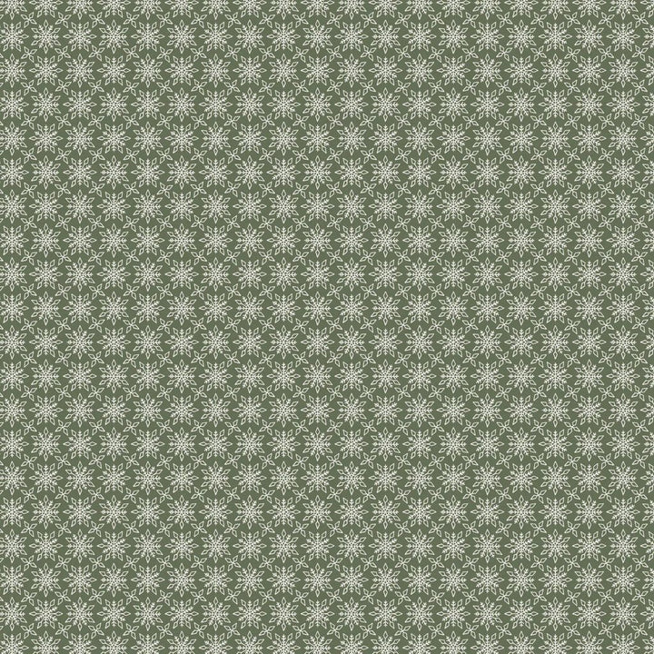 Dark Green - Detailed Snowflakes 44" Wide Cotton (66250405-04) 🇨🇦 - Maple Leaf Quilting Company Ltd.