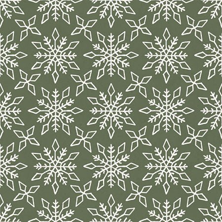 Dark Green - Detailed Snowflakes 44" Wide Cotton (66250405-04) 🇨🇦 - Maple Leaf Quilting Company Ltd.