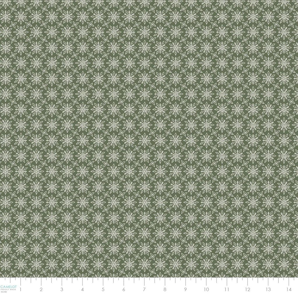 Dark Green - Detailed Snowflakes 44" Wide Cotton (66250405-04) 🇨🇦 - Maple Leaf Quilting Company Ltd.