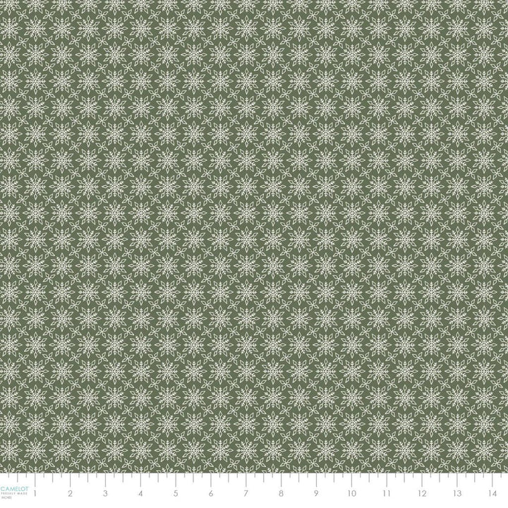 Dark Green - Detailed Snowflakes 44" Wide Cotton (66250405-04) 🇨🇦 - Maple Leaf Quilting Company Ltd.