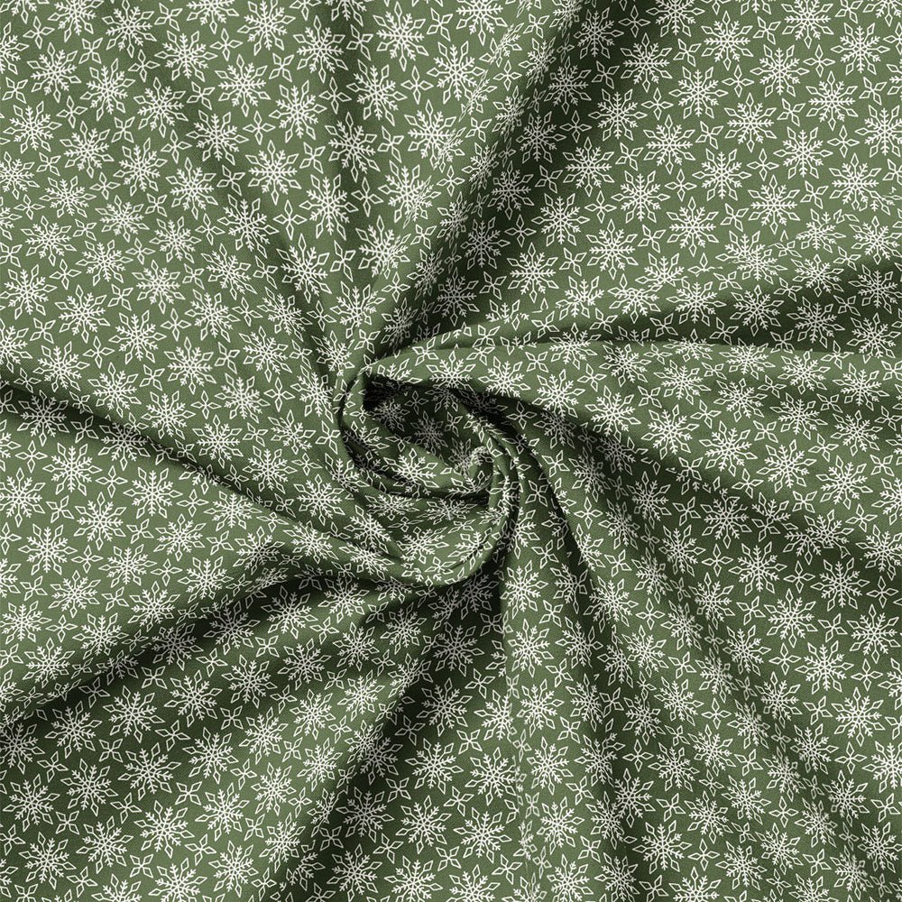 Dark Green - Detailed Snowflakes 44" Wide Cotton (66250405-04) 🇨🇦 - Maple Leaf Quilting Company Ltd.