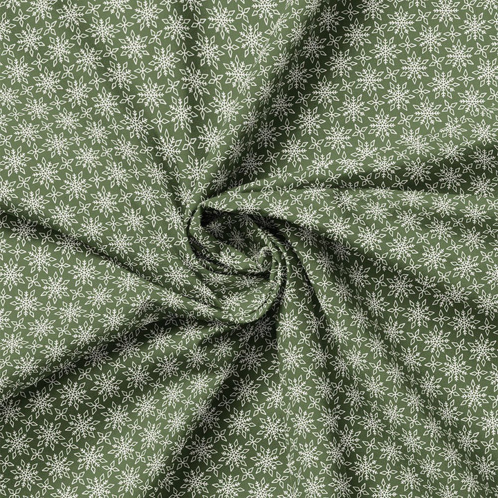 Dark Green - Detailed Snowflakes 44" Wide Cotton (66250405-04) 🇨🇦 - Maple Leaf Quilting Company Ltd.
