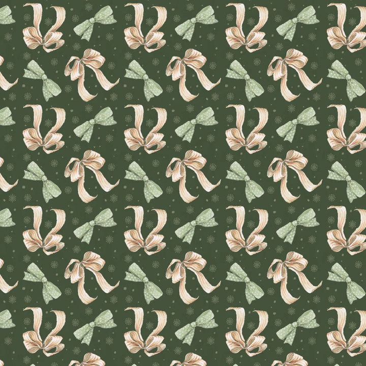 Dark Green - Pretty Bows 44" Wide Cotton (66250403-01) 🇨🇦 - Maple Leaf Quilting Company Ltd.