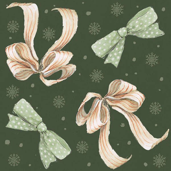 Dark Green - Pretty Bows 44" Wide Cotton (66250403-01) 🇨🇦 - Maple Leaf Quilting Company Ltd.