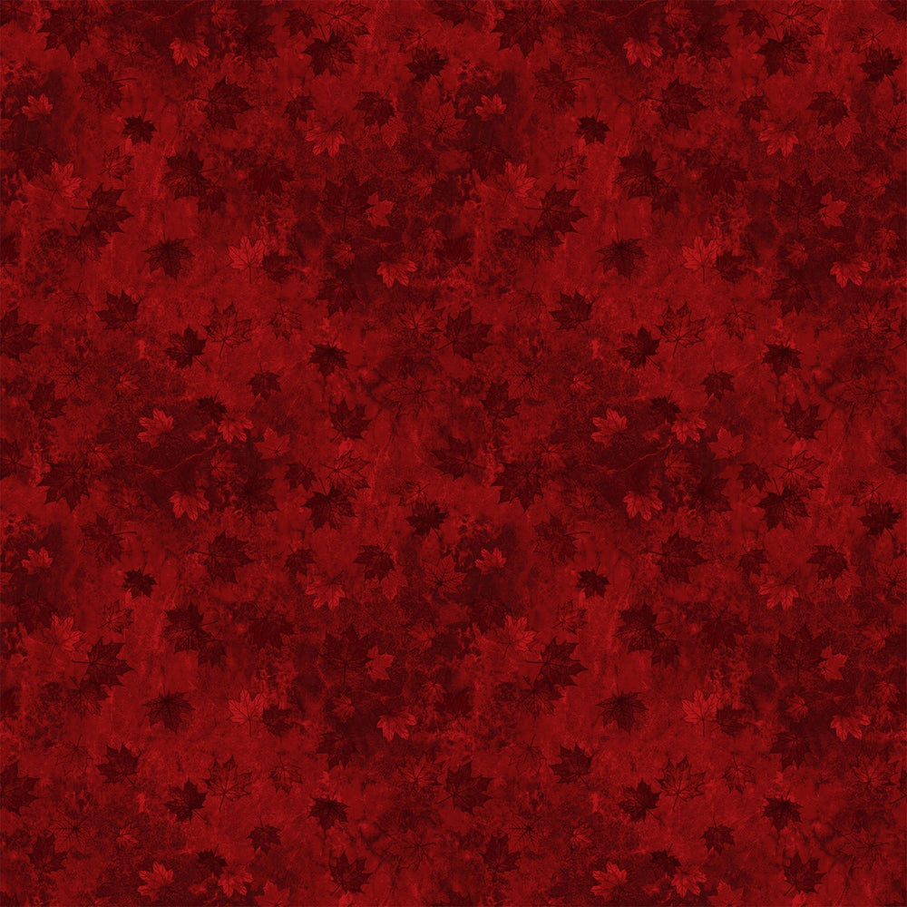 Dark Red Small Tonal Leaves | 43/44" Cotton (29018 - 26) - Sold in UNITS of ¼ metre - Maple Leaf Quilting Company Ltd.