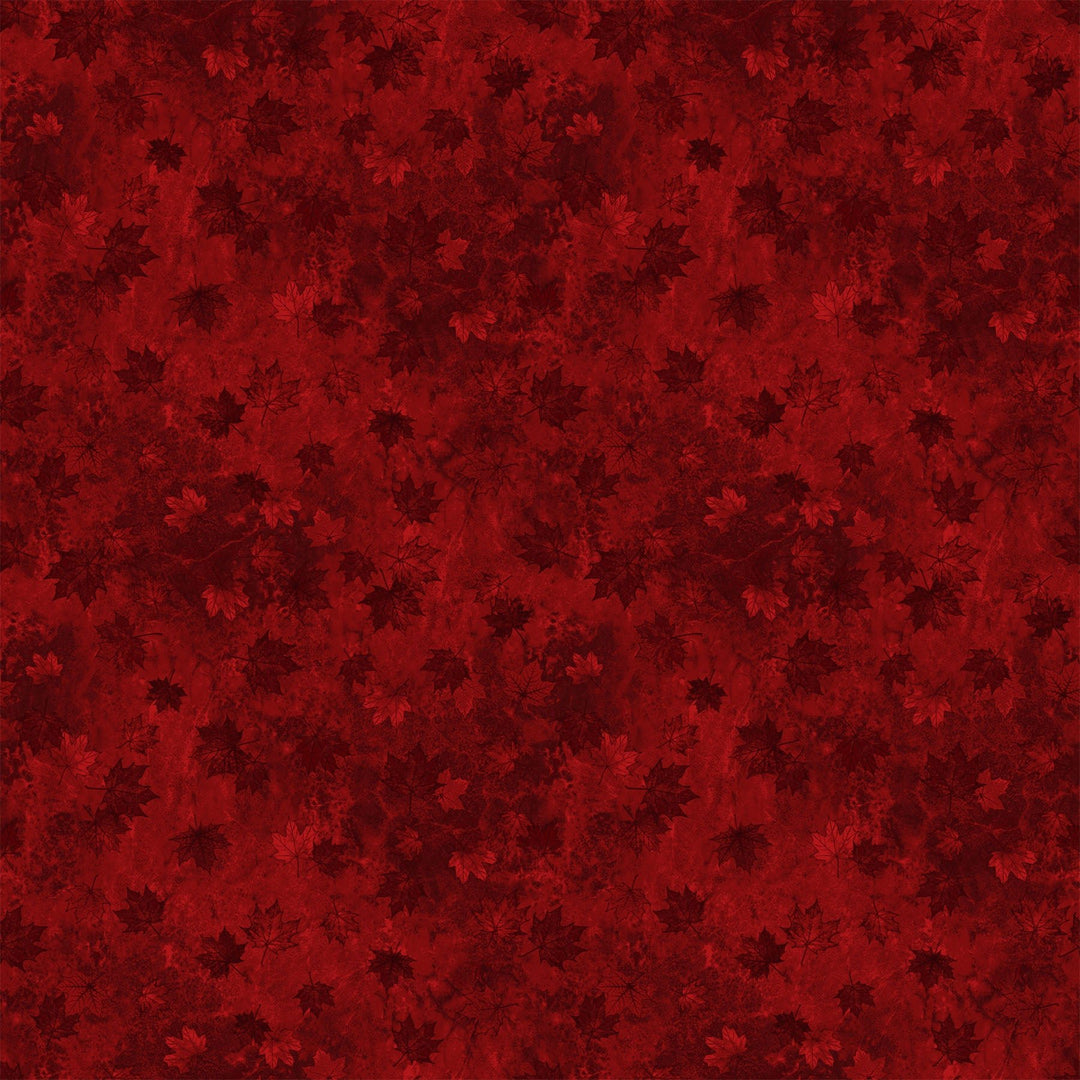Dark Red Small Tonal Leaves | 43/44" Cotton (29018 - 26) - Sold in UNITS of ¼ metre - Maple Leaf Quilting Company Ltd.