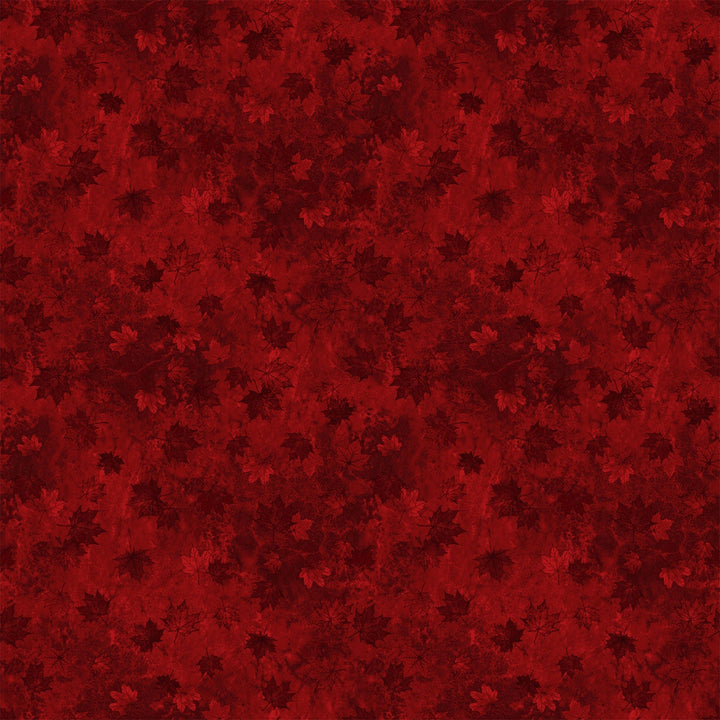 Dark Red Small Tonal Leaves | 43/44" Cotton (29018 - 26) - Sold in UNITS of ¼ metre - Maple Leaf Quilting Company Ltd.