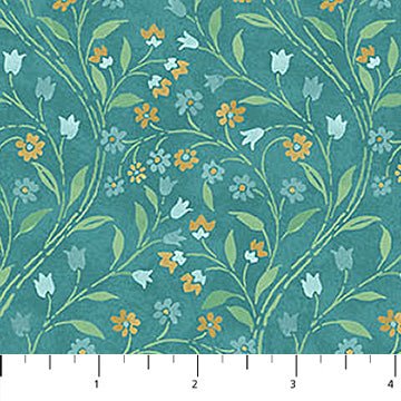 Dk Teal Multi Mini Trail Mariposa by Northcott 44” (28508 - 66) – Sold in UNITS of ¼ metre - Maple Leaf Quilting Company Ltd.