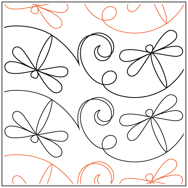 Dragonfly Daze - Border – 4.75” Paper Pantograph - Maple Leaf Quilting Company Ltd.