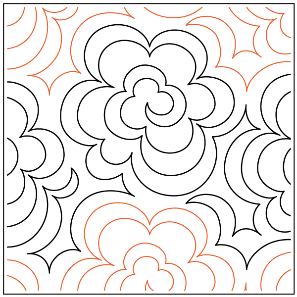 Echo Blossoms – 10” Paper Pantograph - Maple Leaf Quilting Company Ltd.