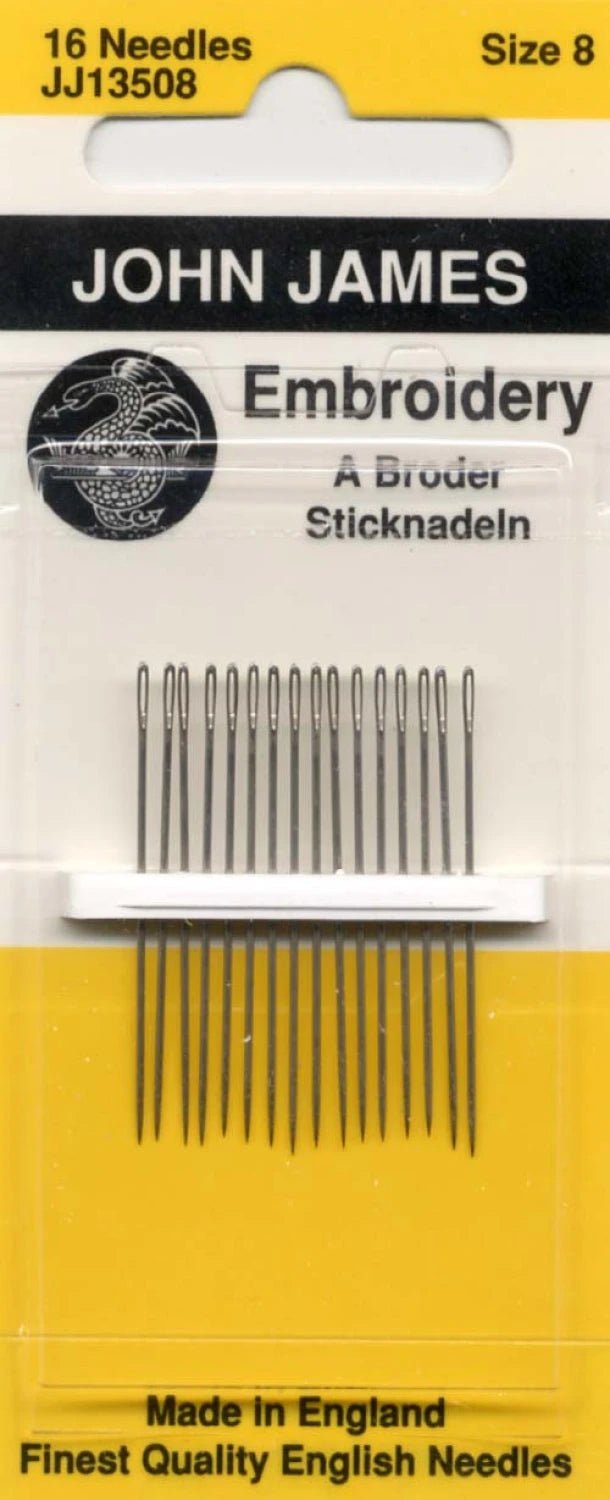 Embroidery Needles - Size 8 - Maple Leaf Quilting Company Ltd.