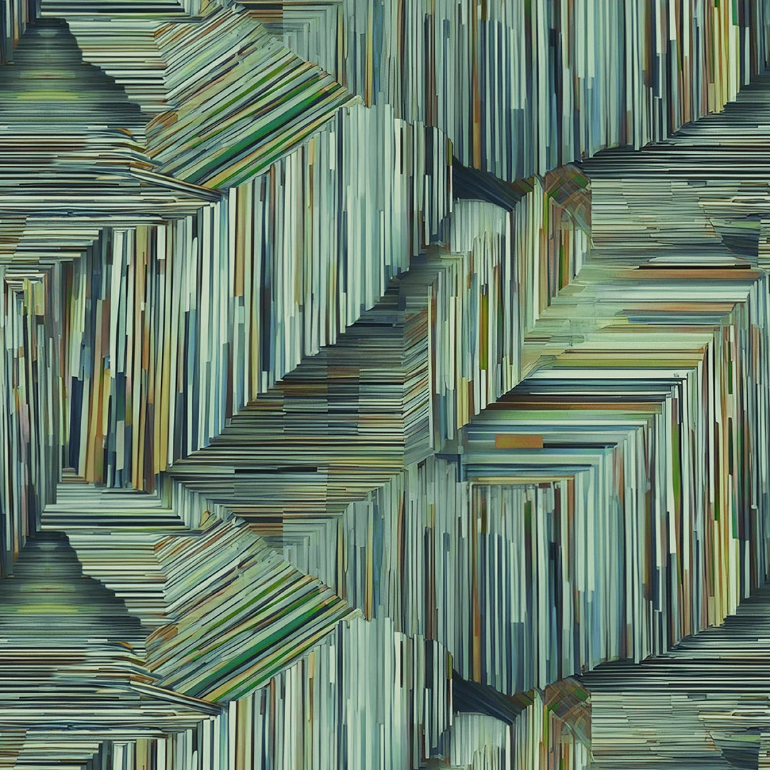 Emerald Line Art Geometric | 118" Cotton (8675S - 66) – Sold in UNITS of ¼ metre - Maple Leaf Quilting Company Ltd.