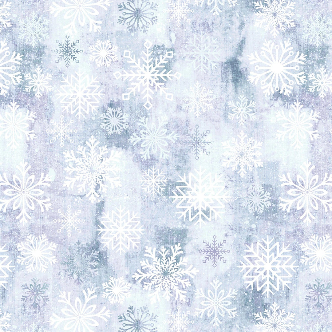 Enchanted Snowflake Toss | 108” Cotton (8398S - 15) - Sold in UNITS of 1/4 metre - Maple Leaf Quilting Company Ltd.