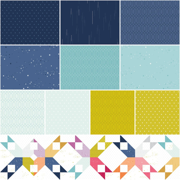 Essence by Fran Gulick Collection | 1 Yard Bundle Navy - 11 pcs (1YD - 16460N - 11) - Maple Leaf Quilting Company Ltd.