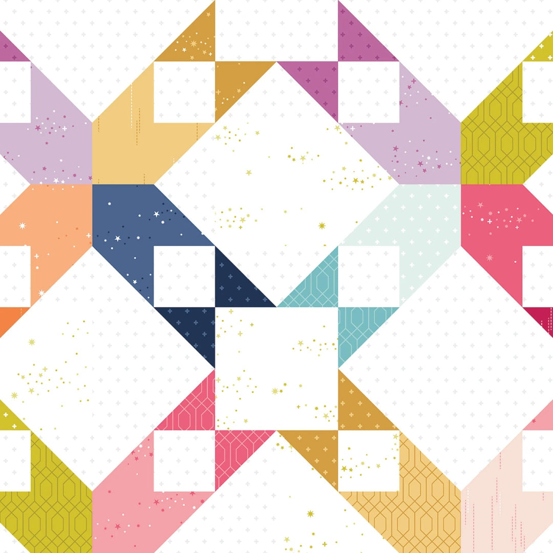 Essence Starlet Cheater Print Multi | 44/45" Cotton (C16464R - MULTI) - Sold in UNITS of 1/4 metre - Maple Leaf Quilting Company Ltd.