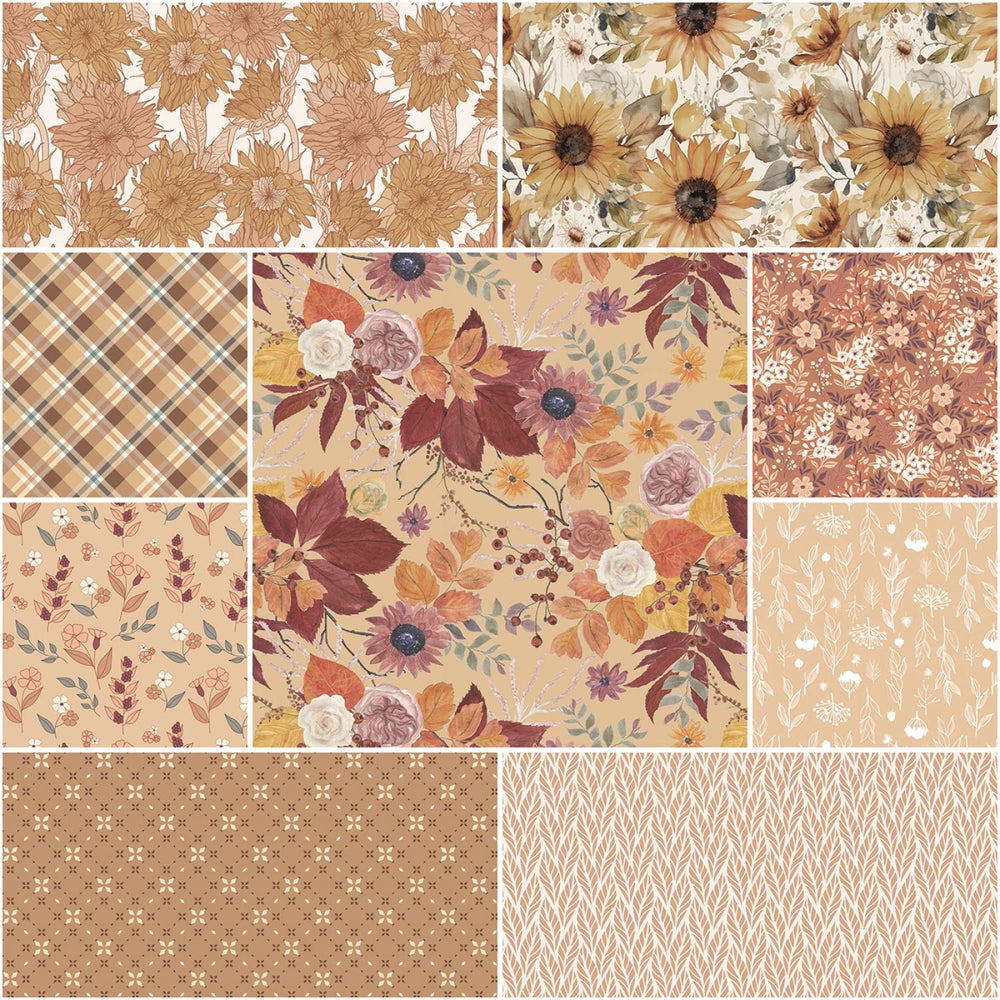Evening on the Prairie by Modern Prairie Collection - Beige | 1 Yard Bundle - 9 pcs (1YD - 16740B - 9) - Maple Leaf Quilting Company Ltd.