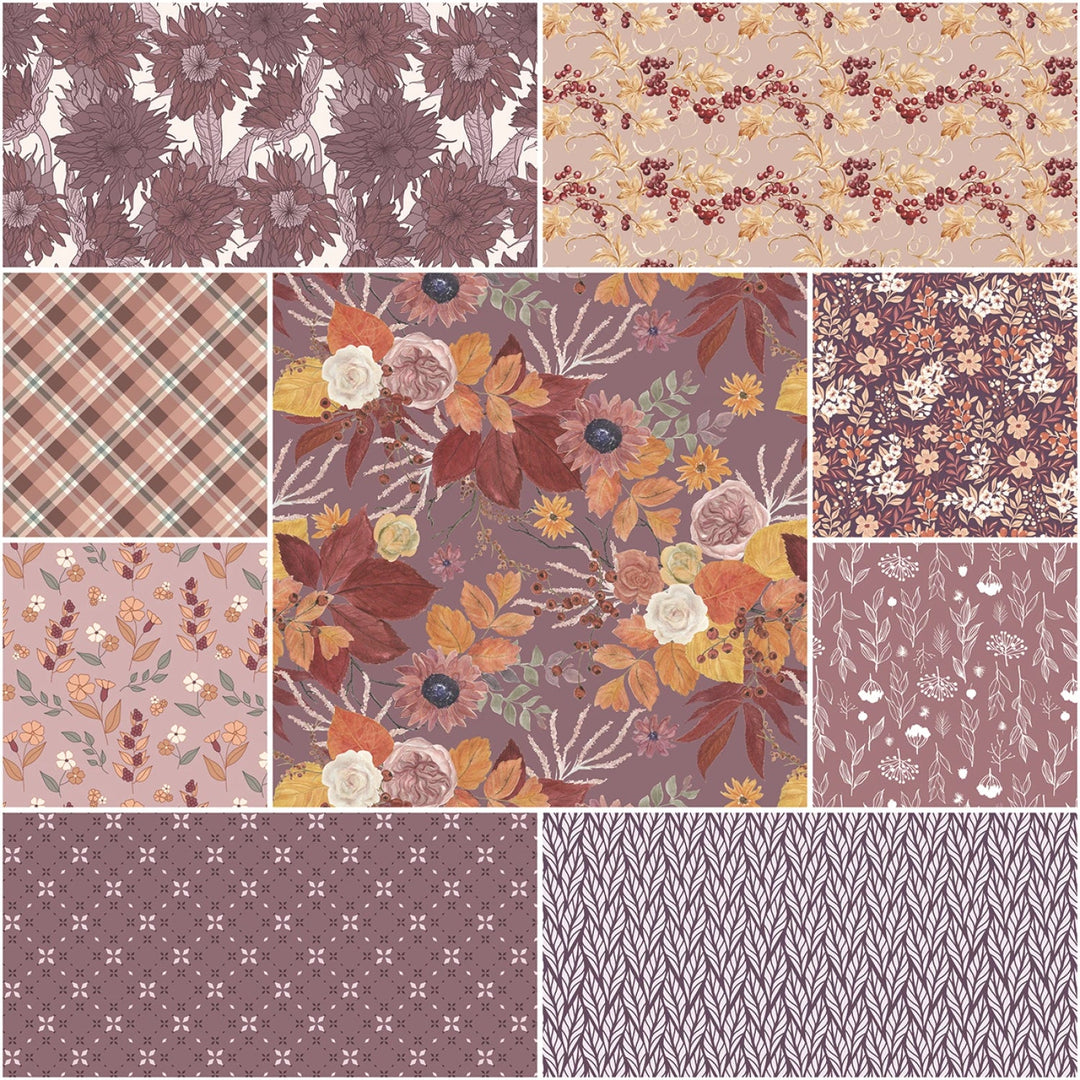 Evening on the Prairie by Modern Prairie Collection - Grape | 1 Yard Bundle - 9 pcs (1YD - 16740G - 9) - Maple Leaf Quilting Company Ltd.