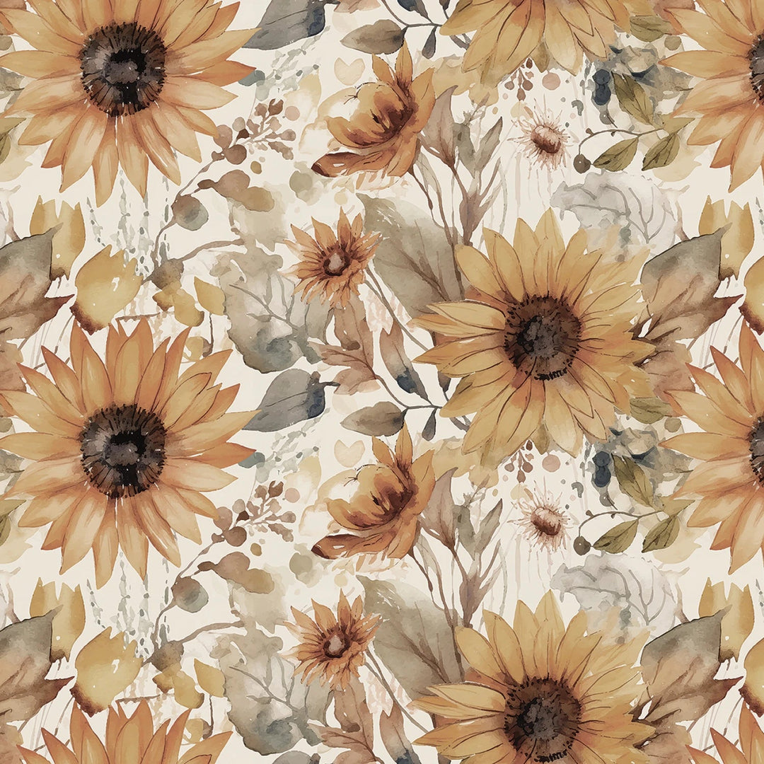 Evening on the Prairie by Modern Prairie Collection - Sunflowers Cream | 108" Cotton (WB16751R - CREAM) – Sold in UNITS of ¼ metre - Maple Leaf Quilting Company Ltd.