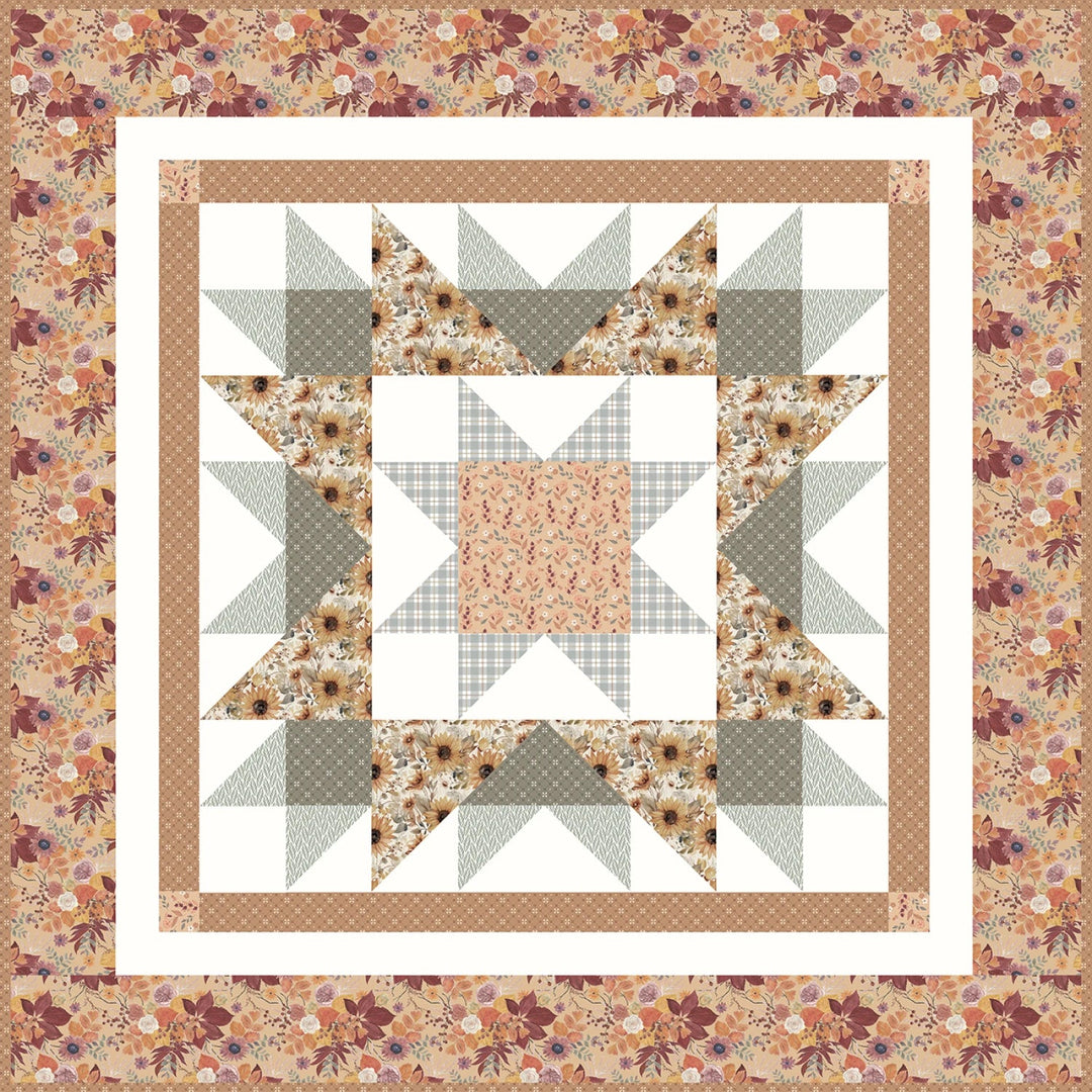 Evening on the Prairie Evening Star Table Topper Kit - From Riley Blake Designs (KT - 16741) - Maple Leaf Quilting Company Ltd.