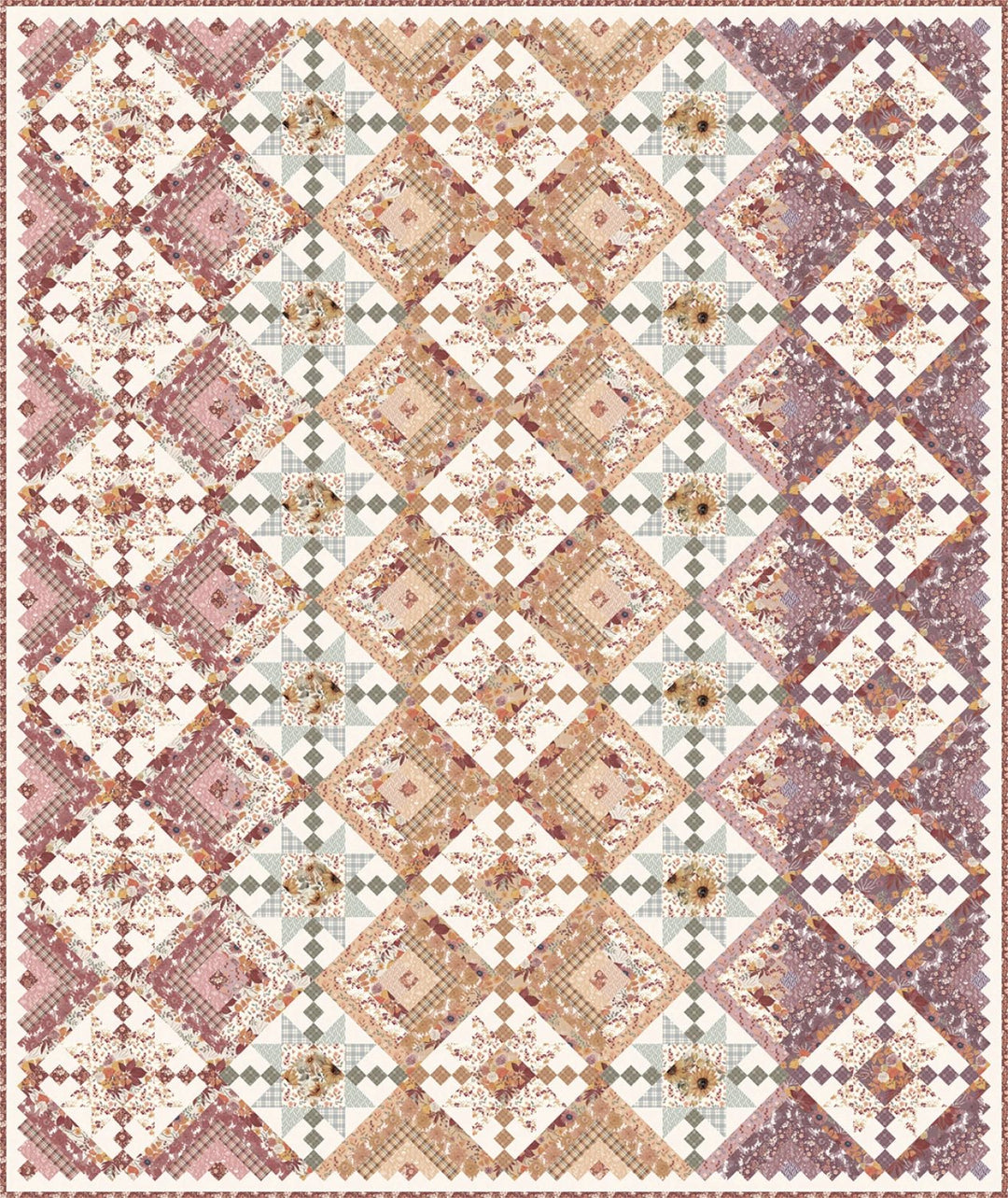 Evening on the Prairie Laura's Log Cabin Quilt Kit - From Riley Blake Designs (KT - 16740) - Maple Leaf Quilting Company Ltd.