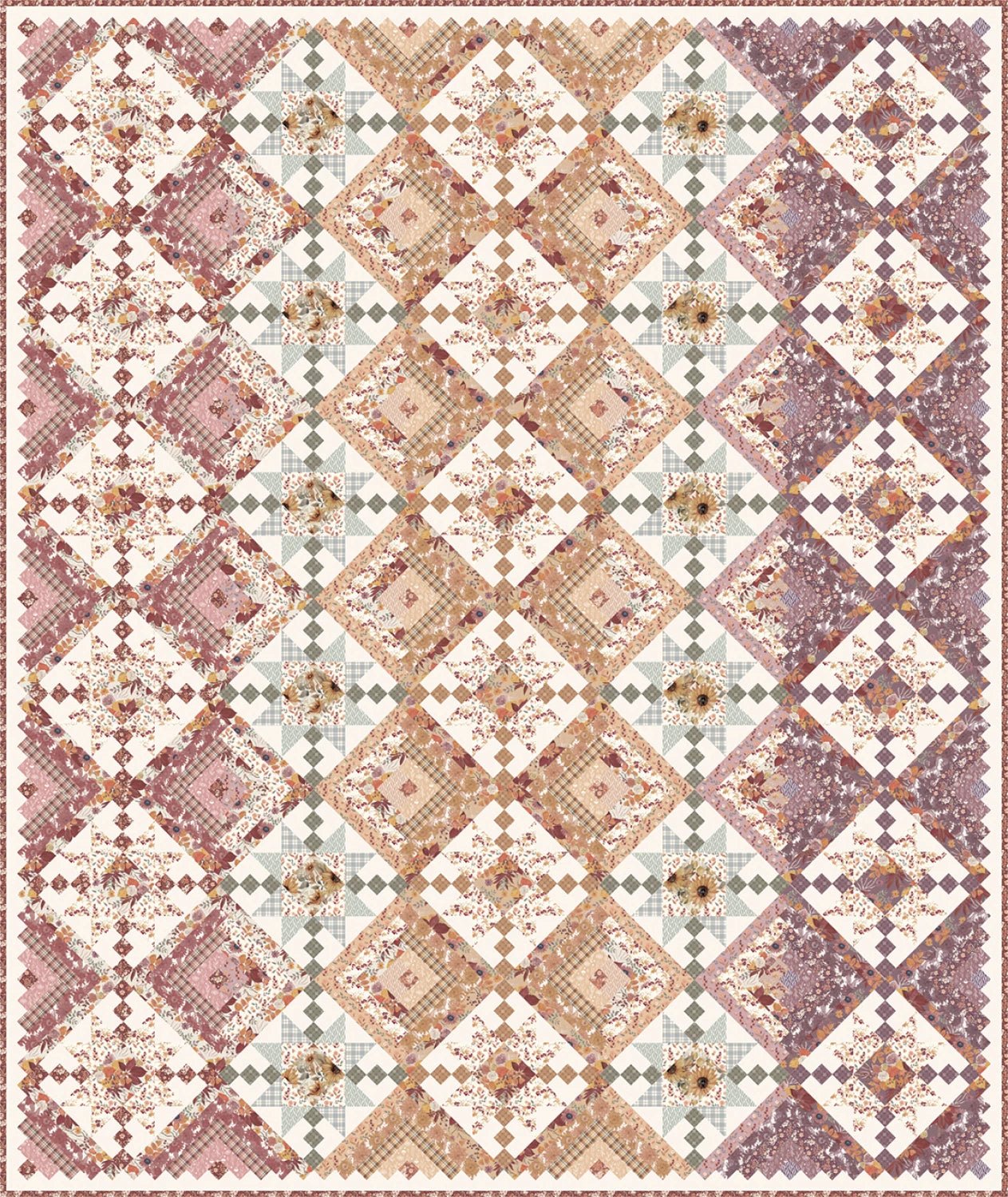 Evening on the Prairie Laura's Log Cabin Quilt Kit - From Riley Blake Designs (KT - 16740) - Maple Leaf Quilting Company Ltd.