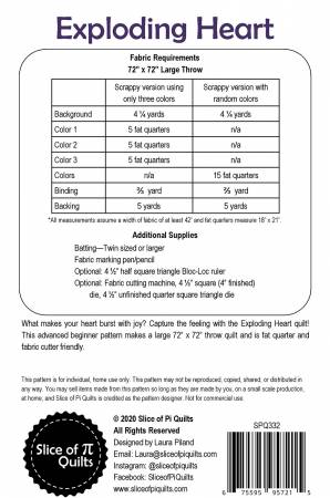 Exploding Heart - Paper Pattern - Maple Leaf Quilting Company Ltd.