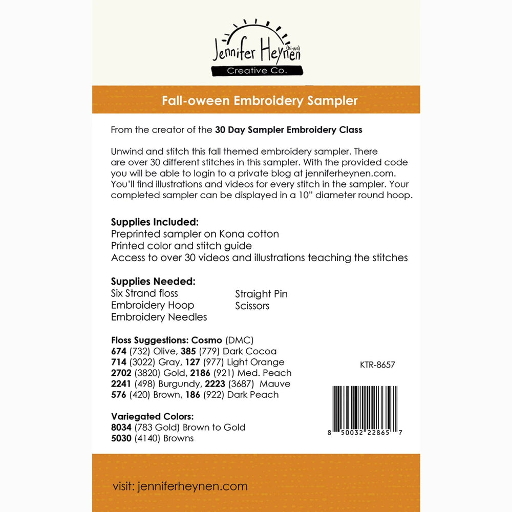 Fall - oween Embroidery Sampler (KTR - 8657) - Maple Leaf Quilting Company Ltd.