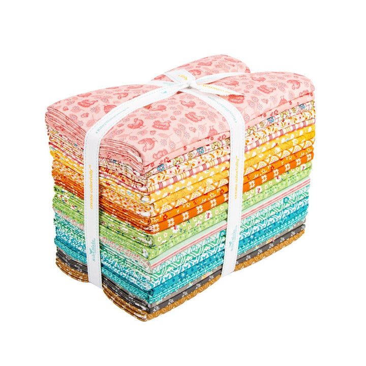 Farmer's Daughter Coral by Lori Holt | 1 Yard Bundle - 21 pcs (1YD - 17160C - 21) - Maple Leaf Quilting Company Ltd.