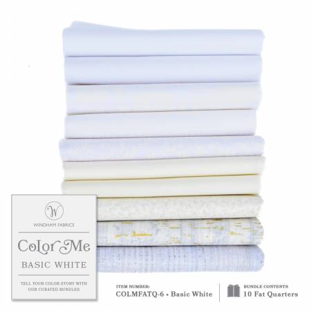 Fat Quarter Bundle - Color Me Basic White (10pcs/bundle) - Maple Leaf Quilting Company Ltd.