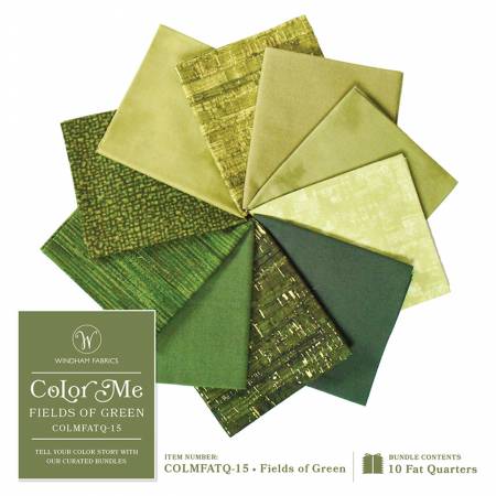 Fat Quarter Bundle - Color Me Fields of Green (10pcs/bundle) - Maple Leaf Quilting Company Ltd.