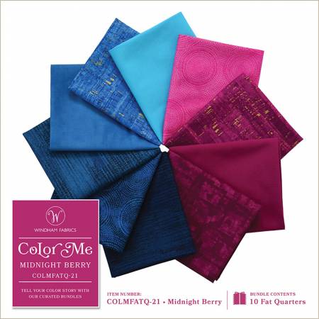 Fat Quarter Bundle - Color Me Midnight Berry (10pcs/bundle) - Maple Leaf Quilting Company Ltd.