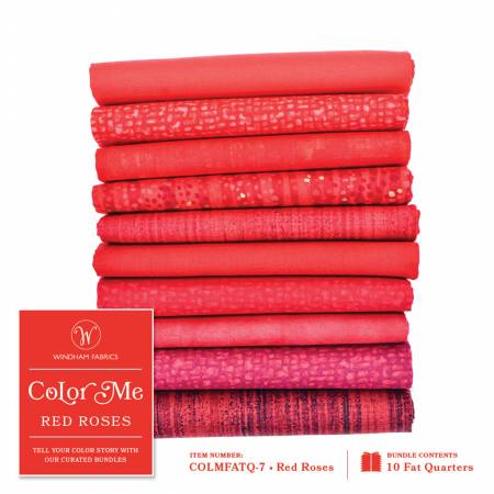 Fat Quarter Bundle - Color Me Red Roses (10pcs/bundle) - Maple Leaf Quilting Company Ltd.