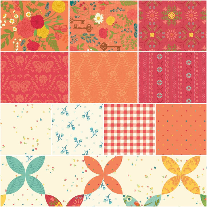 First Blooms by Heather Peterson Collection - Orange | 1 Yard Bundle - 11 pcs (1YD - 16320O - 11) - Maple Leaf Quilting Company Ltd.
