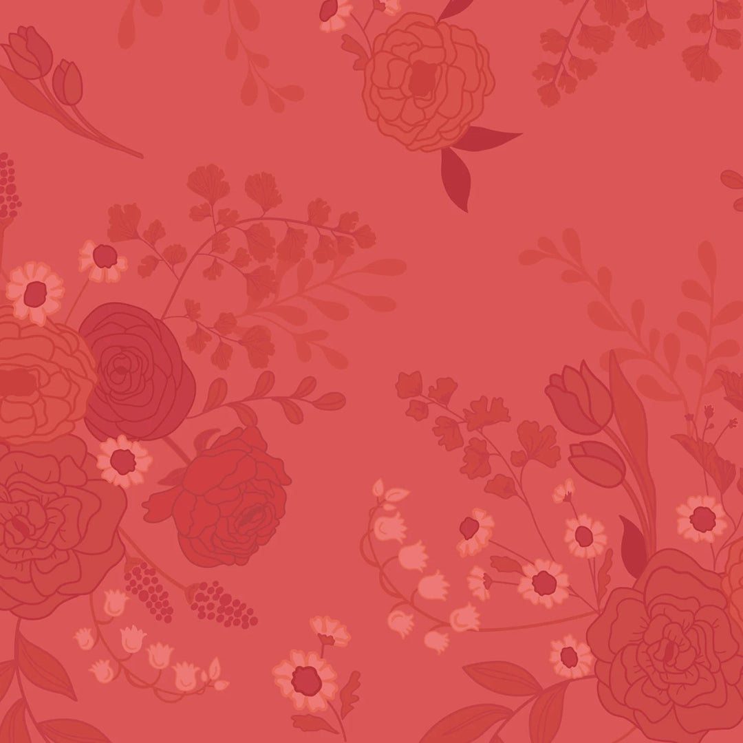 First Blooms by Heather Peterson Collection - Tonal Floral Berry | 108” Cotton (WB16331R - BERRY) - Sold in UNITS of 1/4 metre - Maple Leaf Quilting Company Ltd.