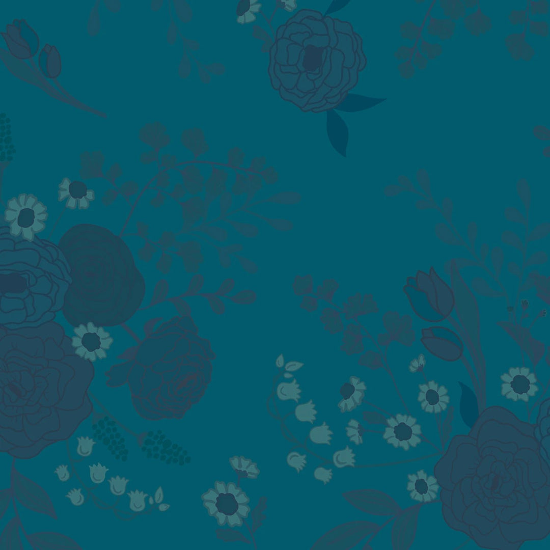 First Blooms by Heather Peterson Collection - Tonal Floral Denim | 108” Cotton (WB16331R - DENIM) - Sold in UNITS of 1/4 metre - Maple Leaf Quilting Company Ltd.