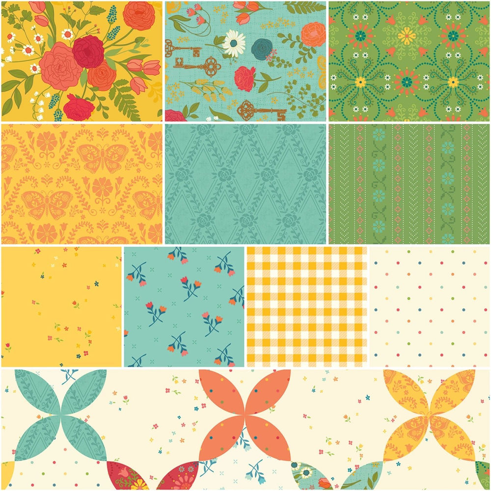 First Blooms by Heather Peterson Collection - Yellow | 1 Yard Bundle - 11 pcs (1YD - 16320Y - 11) - Maple Leaf Quilting Company Ltd.