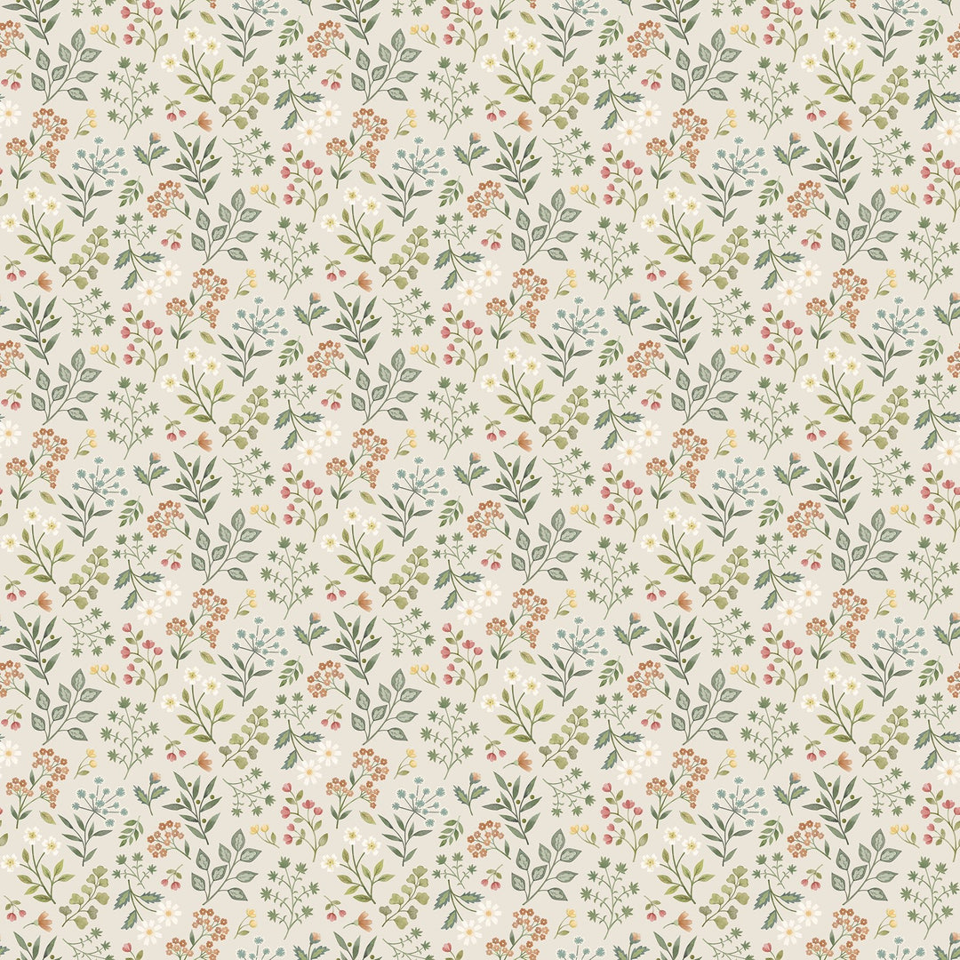 Floral Beige Woodland Heart by Deborah Edwards & Kathryn Christenson | - 44” - (DP28724 - 12) – Sold in UNITS of ¼ metre - Maple Leaf Quilting Company Ltd.