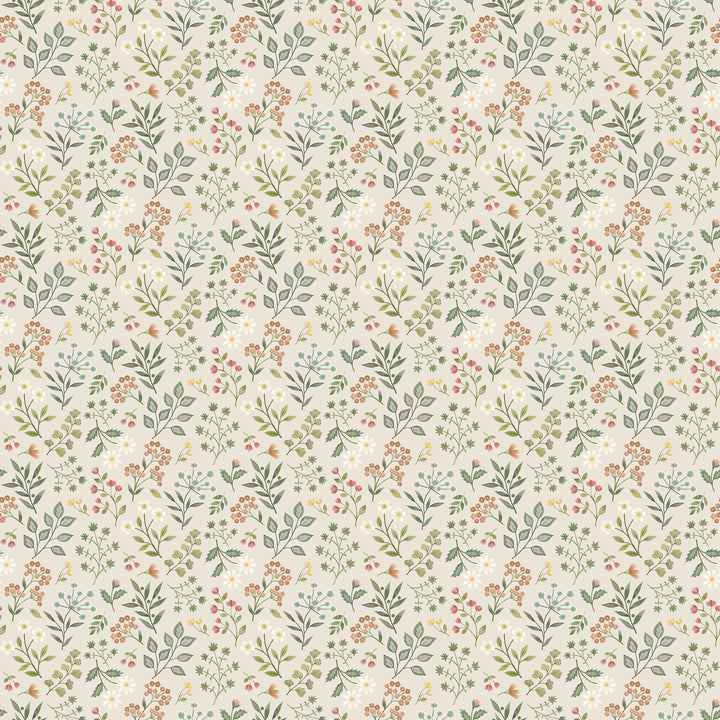 Floral Beige Woodland Heart by Deborah Edwards &amp; Kathryn Christenson | - 44” - (DP28724 - 12) – Sold in UNITS of ¼ metre - Maple Leaf Quilting Company Ltd.