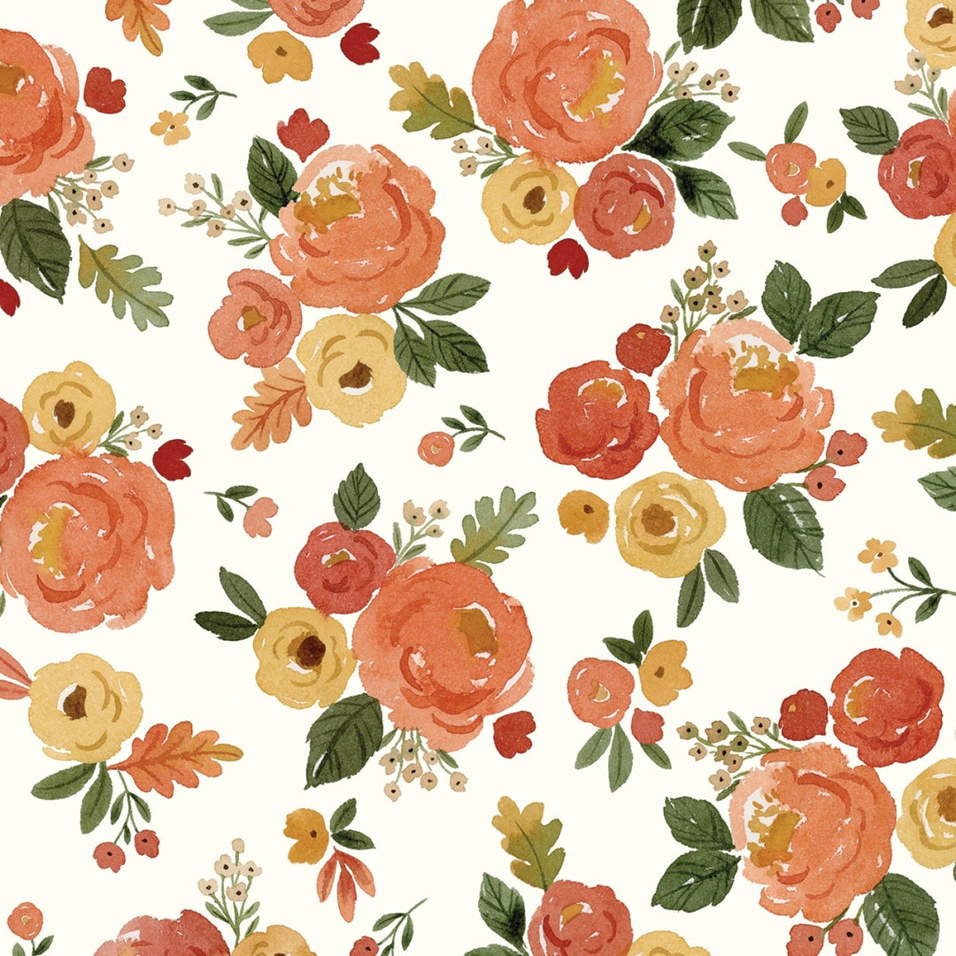 Floral Cloud Happy Fall by Kelsey Carlson Collection | 108” Cotton (WB16347R - CLOUD) - Sold in UNITS of 1/4 metre - Maple Leaf Quilting Company Ltd.